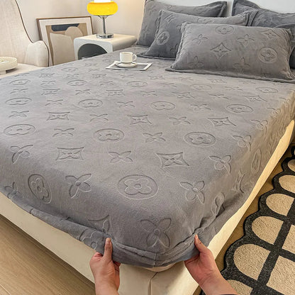 Monogram Luxe Fleece Fitted Sheet