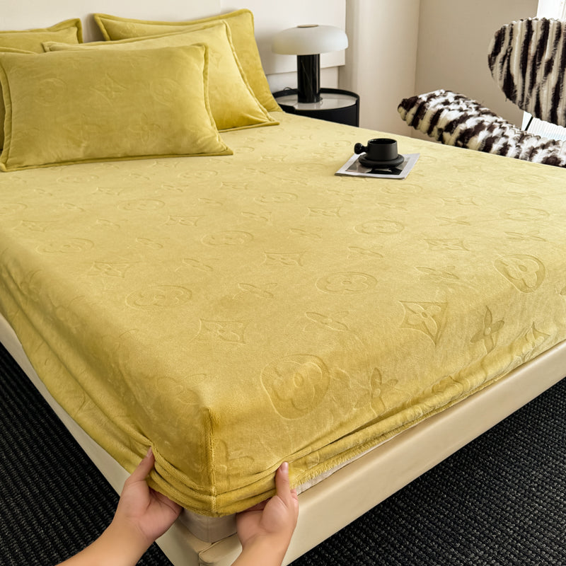 Monogram Luxe Fleece Fitted Sheet