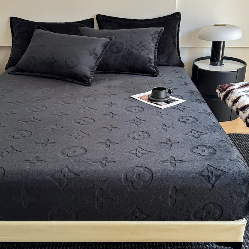 Monogram Luxe Fleece Fitted Sheet