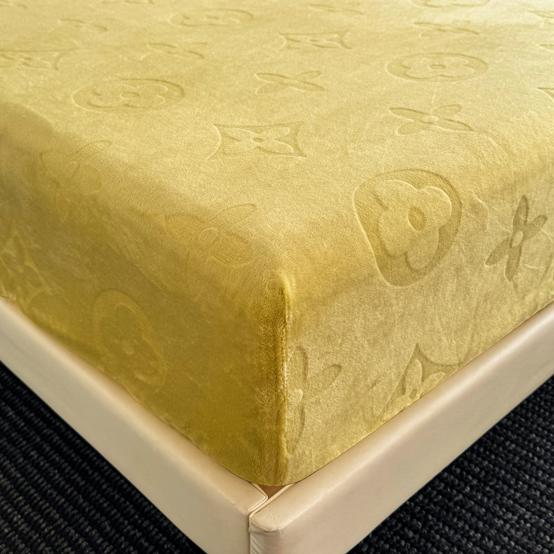 Monogram Luxe Fleece Fitted Sheet