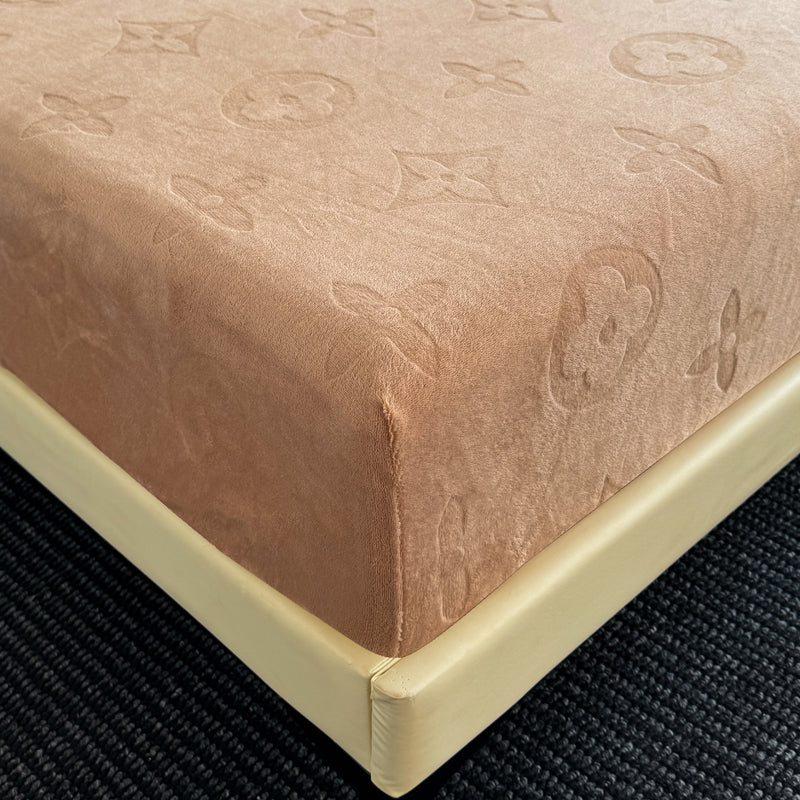 Monogram Luxe Fleece Fitted Sheet