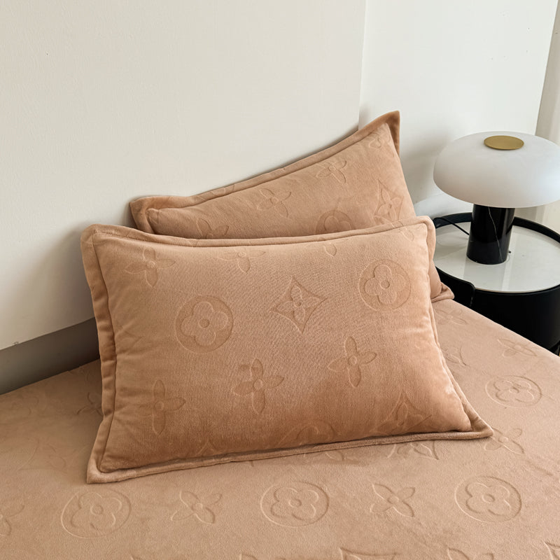 Monogram Luxe Fleece Fitted Sheet