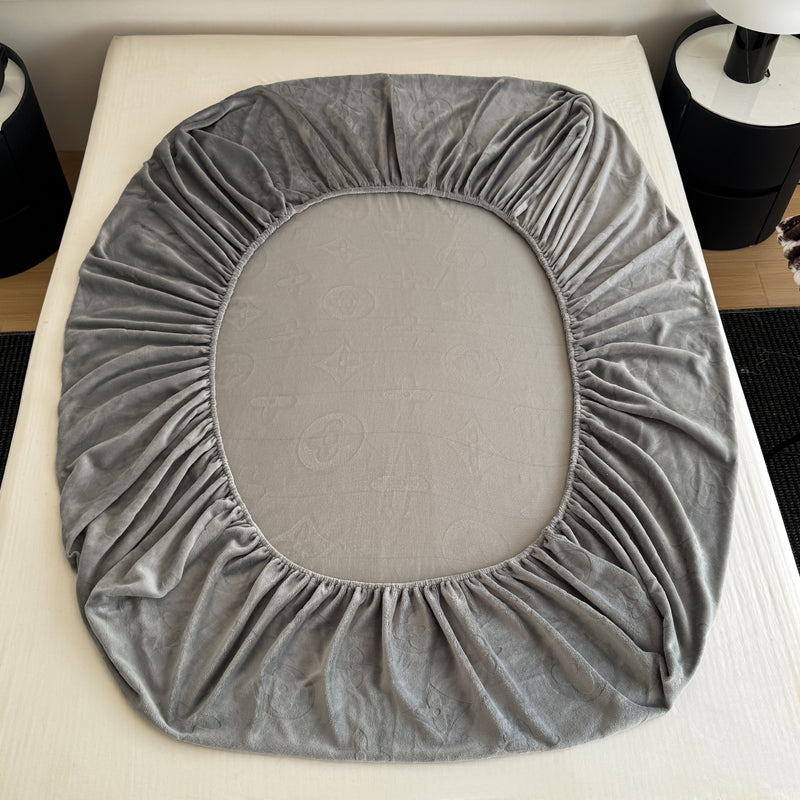 Monogram Luxe Fleece Fitted Sheet
