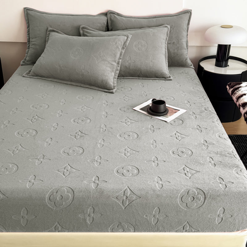 Monogram Luxe Fleece Fitted Sheet