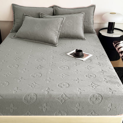 Monogram Luxe Fleece Fitted Sheet