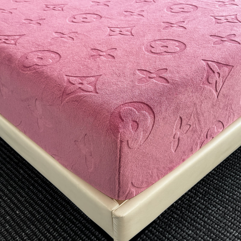 Monogram Luxe Fleece Fitted Sheet