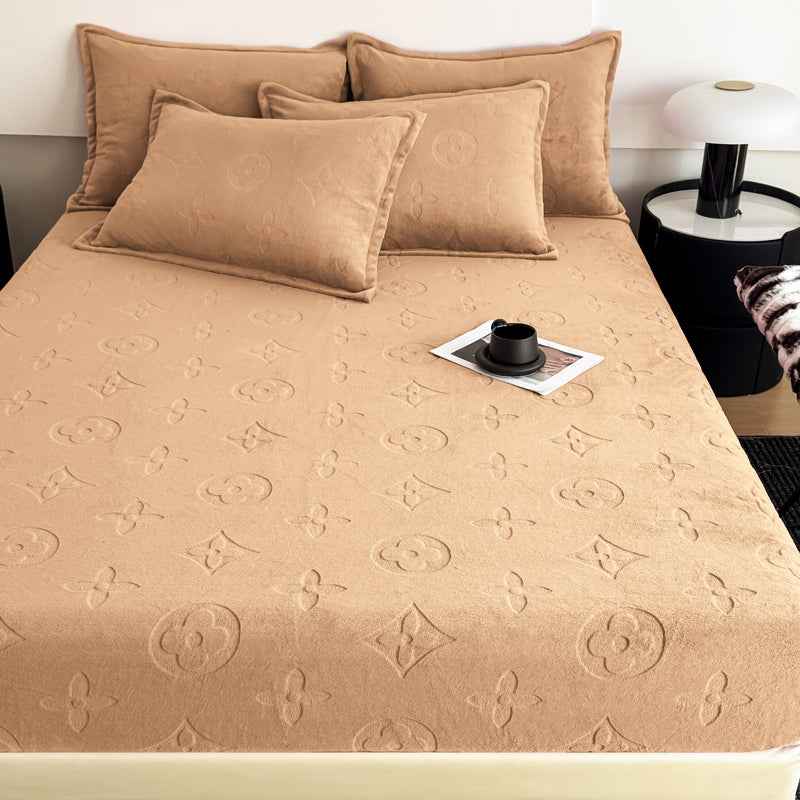 Monogram Luxe Fleece Fitted Sheet
