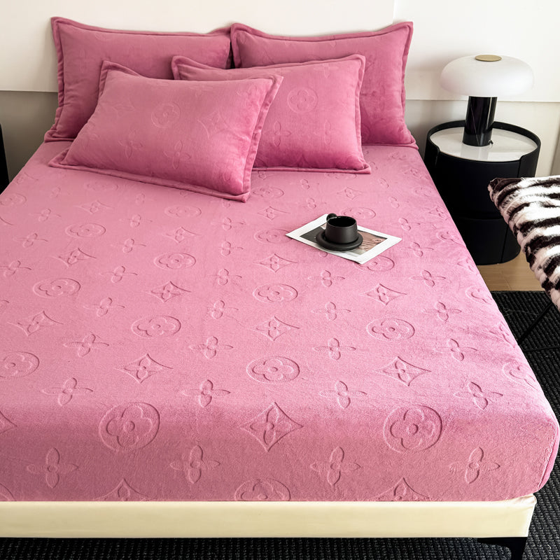 Monogram Luxe Fleece Fitted Sheet