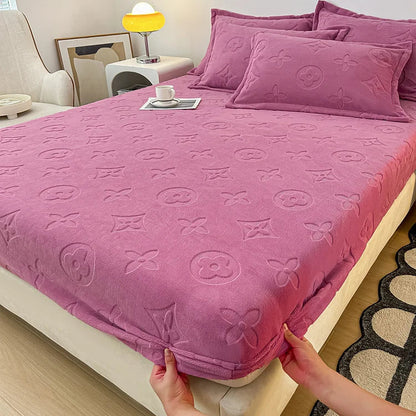 Monogram Luxe Fleece Fitted Sheet