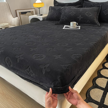 Monogram Luxe Fleece Fitted Sheet