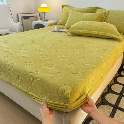 Monogram Luxe Fleece Fitted Sheet