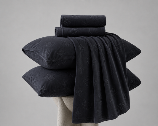 Monogram Luxe Milk Velvet Bedding Set
