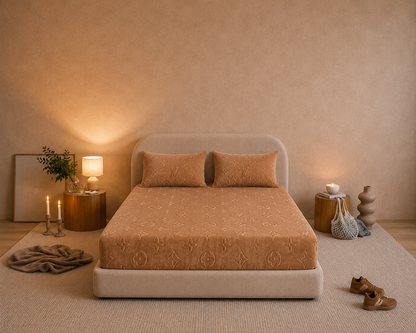 Monogram Luxe Fleece Fitted Sheet