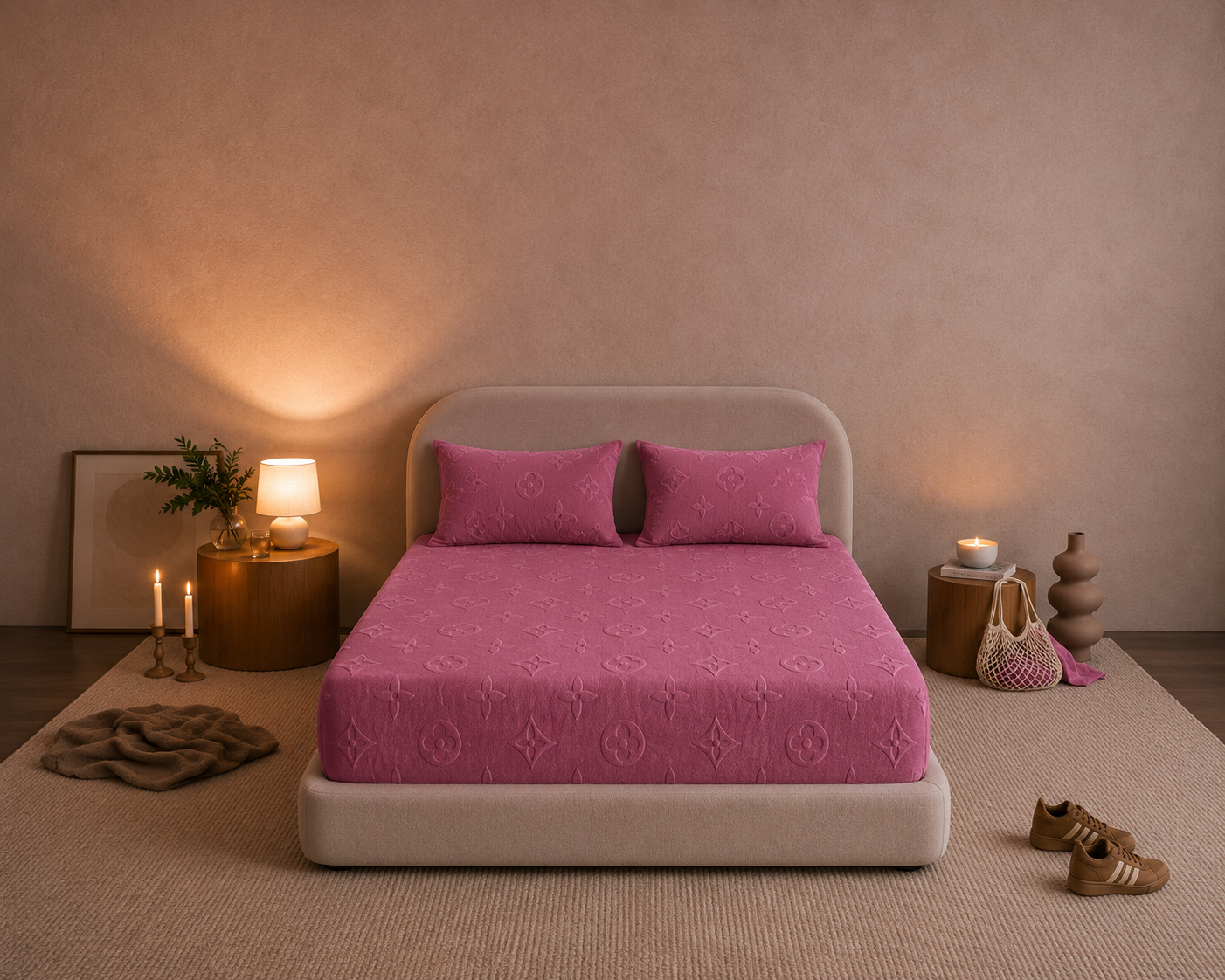 Monogram Luxe Fleece Fitted Sheet