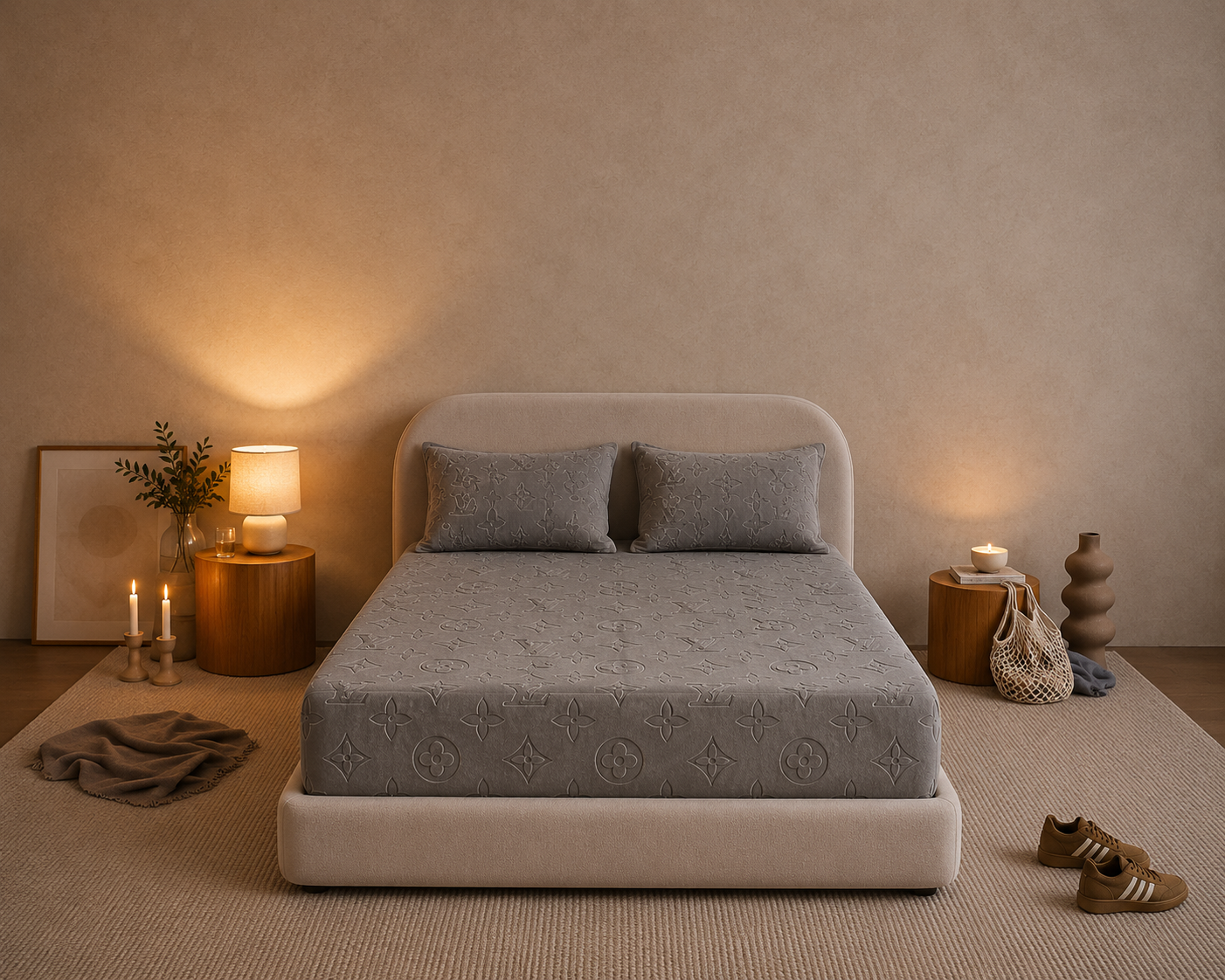 Monogram Luxe Fleece Fitted Sheet