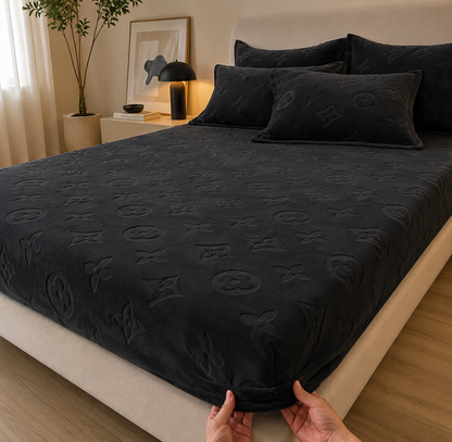 Monogram Luxe Fleece Fitted Sheet