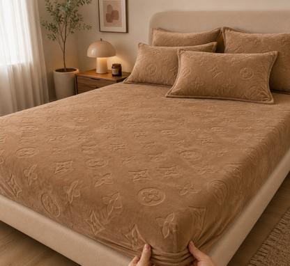 Monogram Luxe Fleece Fitted Sheet