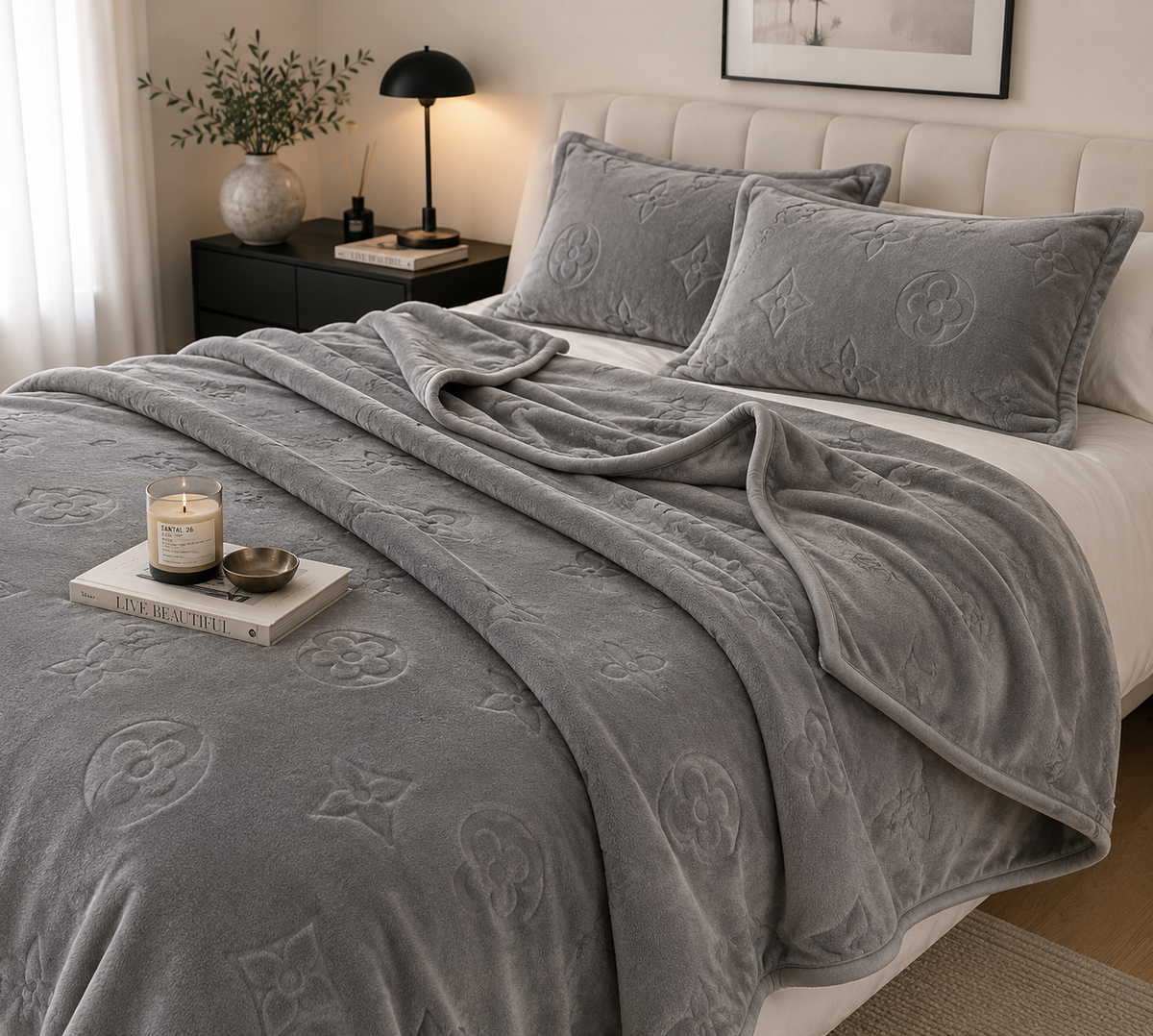 Monogram Luxe Milk Velvet Blanket