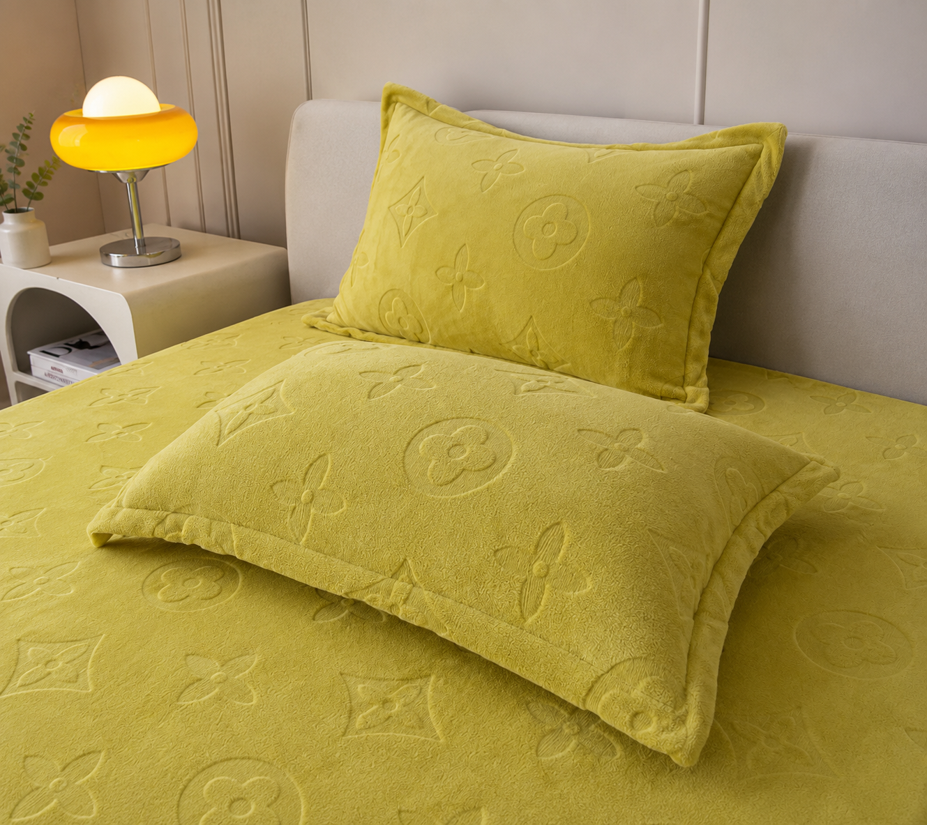 Monogram Luxe Milk Velvet 2-Piece Pillow Case