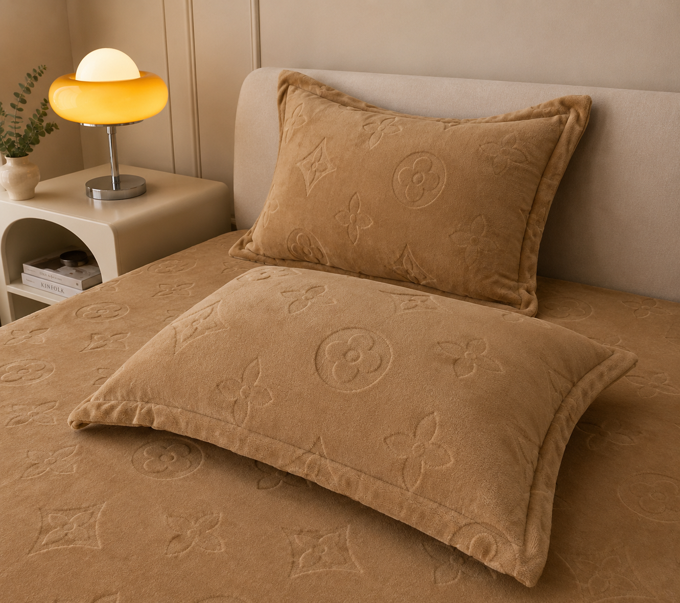 Monogram Luxe Milk Velvet 2-Piece Pillow Case