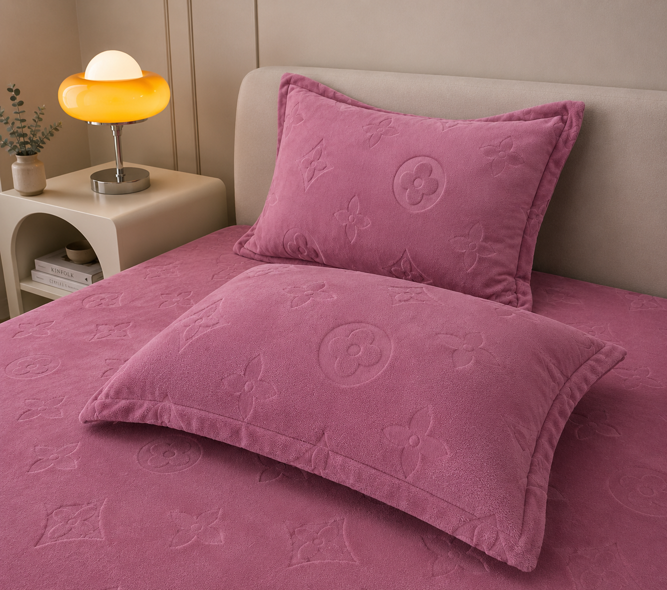 Monogram Luxe Milk Velvet 2-Piece Pillow Case