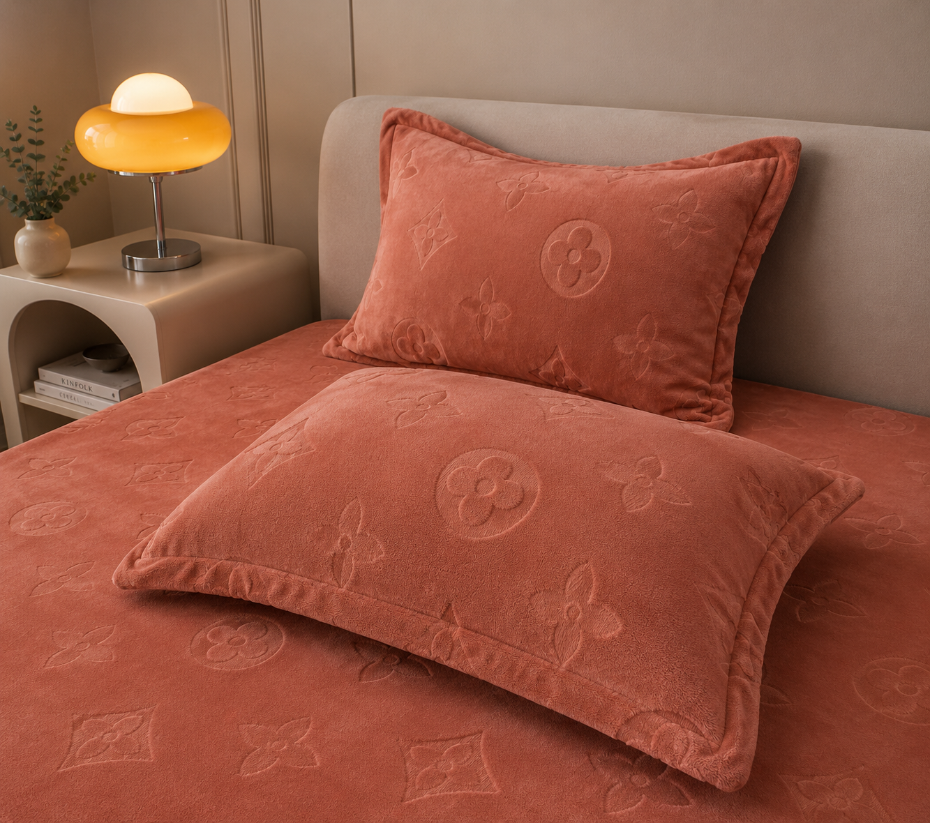Monogram Luxe Milk Velvet 2-Piece Pillow Case