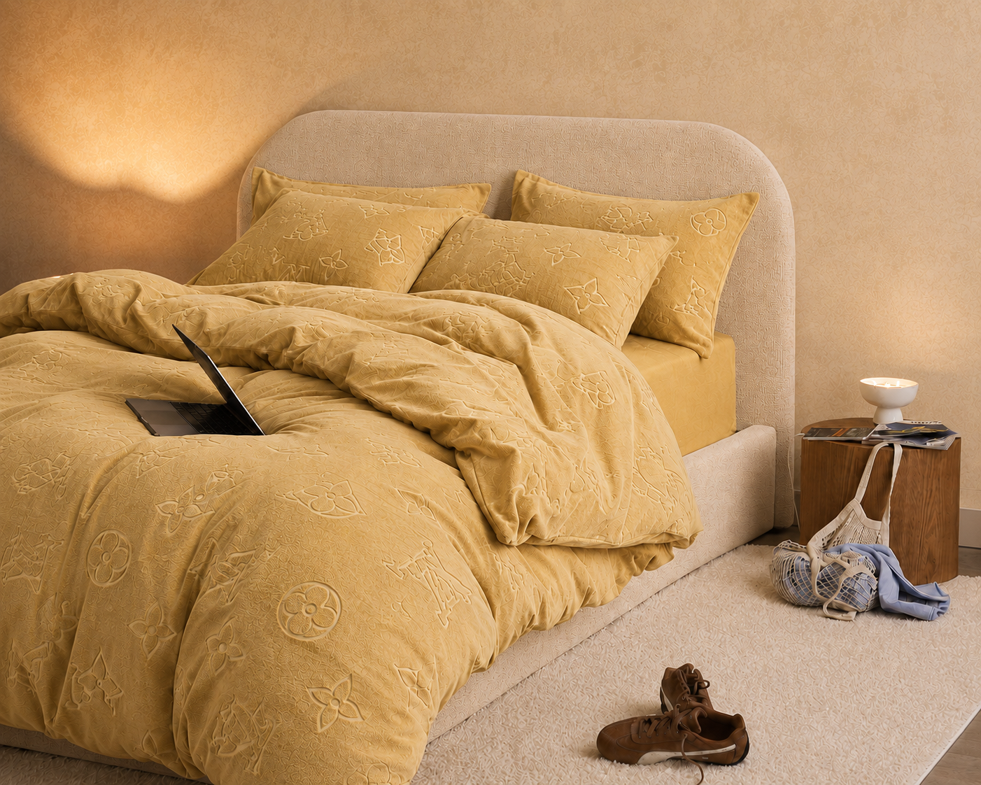 Monogram Luxe Milk Velvet 2-Piece Pillow Case