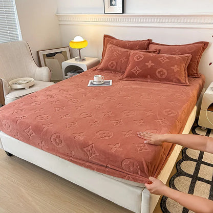Monogram Luxe Fleece Fitted Sheet