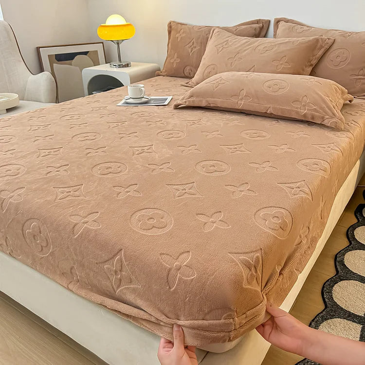 Monogram Luxe Fleece Fitted Sheet