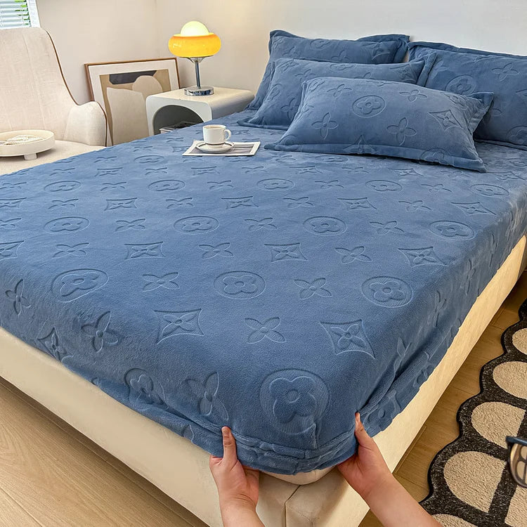 Monogram Luxe Fleece Fitted Sheet