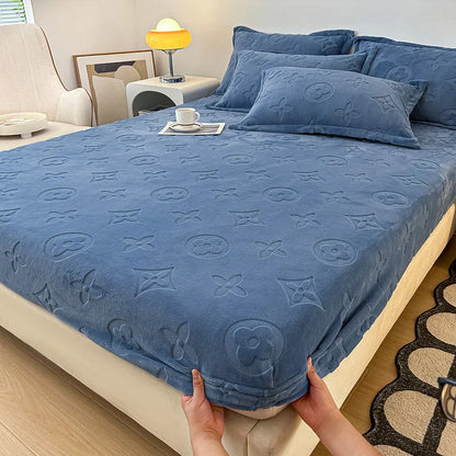 Monogram Luxe Fleece Fitted Sheet