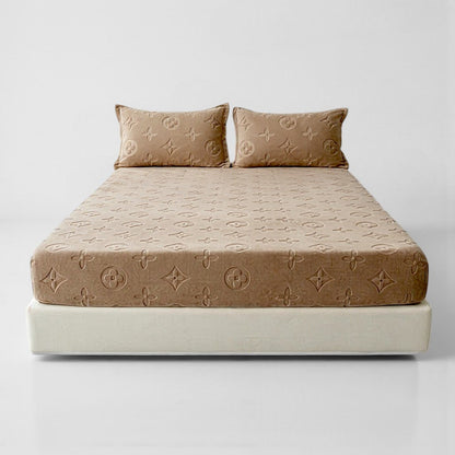 Monogram Luxe Fleece Fitted Sheet