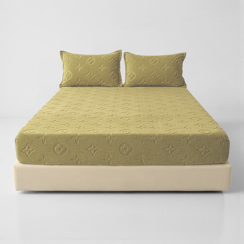 Monogram Luxe Fleece Fitted Sheet
